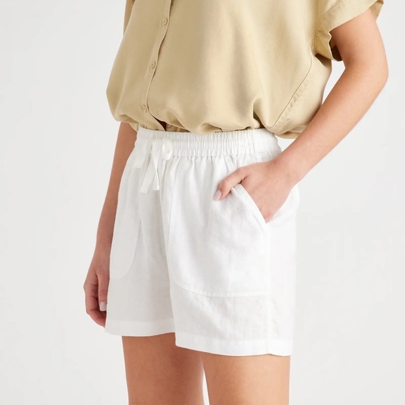 Quince NWT White Linen Shorts - Picture 3 of 3